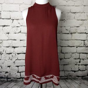 Mossimo Supply Co. Maroon High Neck Boho Tank Top
